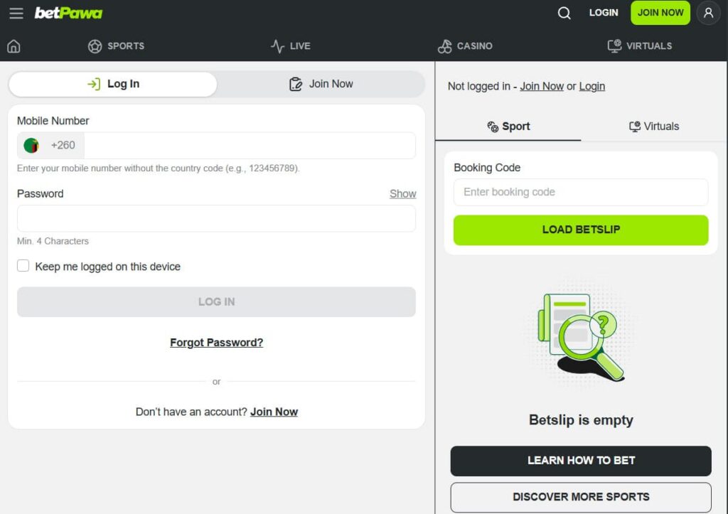 betpawa login