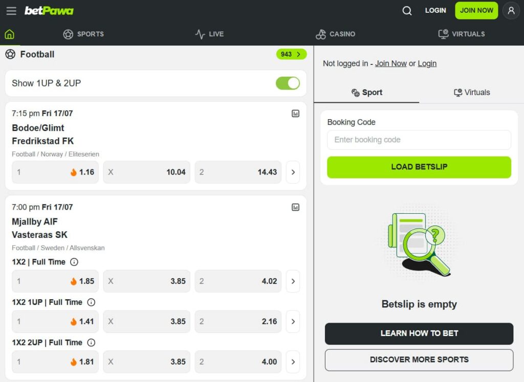 betpawa casino game